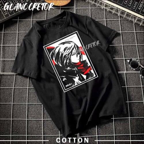 2021 Attack on Titan T Shirt Men 90s Short Sleeved Cotton Man T-shirt Anime Tee Tops Summer Graohic Tshirt