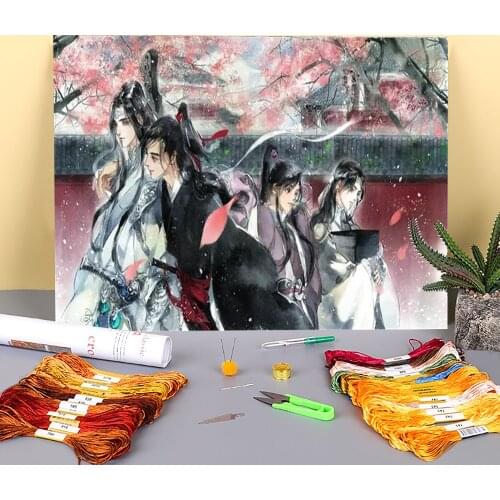 Mo Dao Zu Shi Pre-Printed 11CT Cross-Stitch DIY Embroidery Full Kit DMC Threads Painting Sewing Handmade Hobby For Stamped