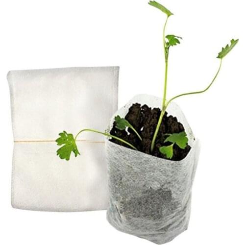 Non-Woven Nursery Bags Plants Grow Bags 100 PCS Biodegradable Seed Starter Bags