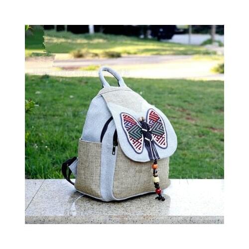 New coming small string appliques shopping backpacks!Nice bohemian prints women casual backrack Versatile bohemian hasp backruck