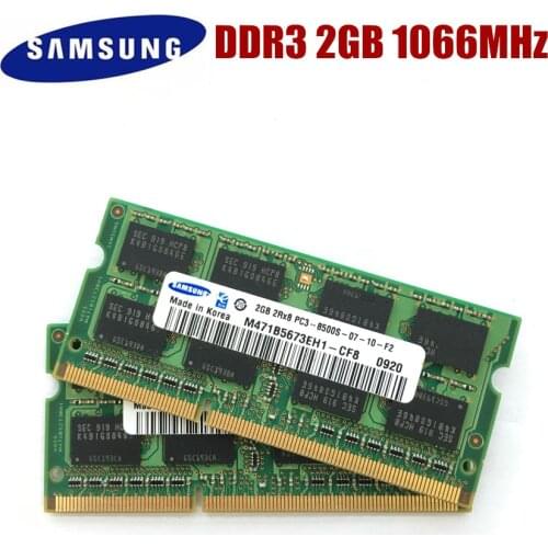 SAMSUNG DDR3 2GB PC3 8500S 2GB 1066Mhz Laptop Memory 2G PC3 8500S 1066 MHZ Notebook Module SODIMM RAM