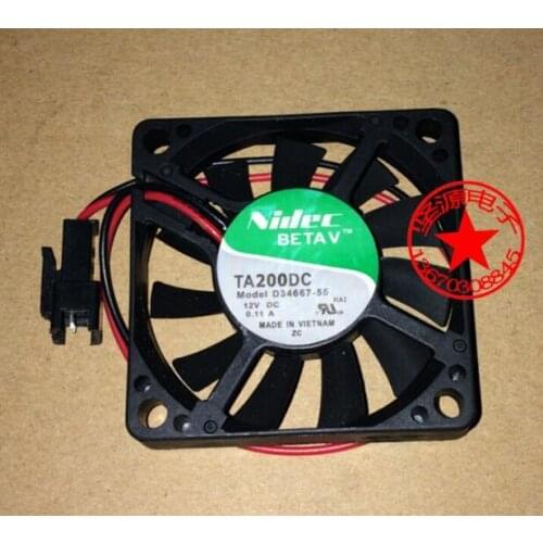 Original D34667-55 DC 12V 0.11A 50*50*10mm 5CM 2 Lines Mute Radiator Cooling Fan