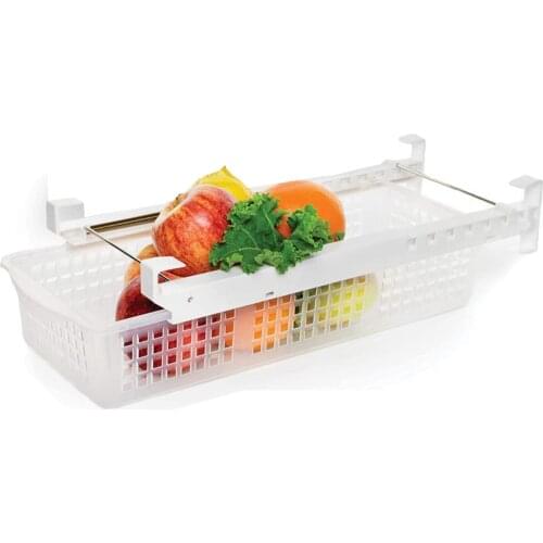 Adjustable Stretchable Refrigerator Organizer Drawer Basket Pull-out Drawers Fresh Spacer Under Shelf Storage Rack