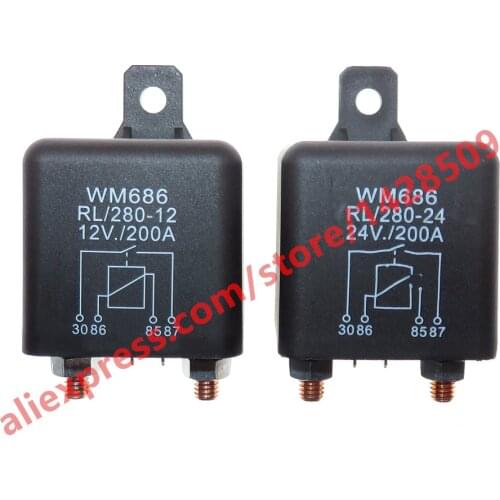200A/DC12V/24V/48V Relay 4 Pin For Car Auto Heavy Duty Install car starting relay for Amp Style High power