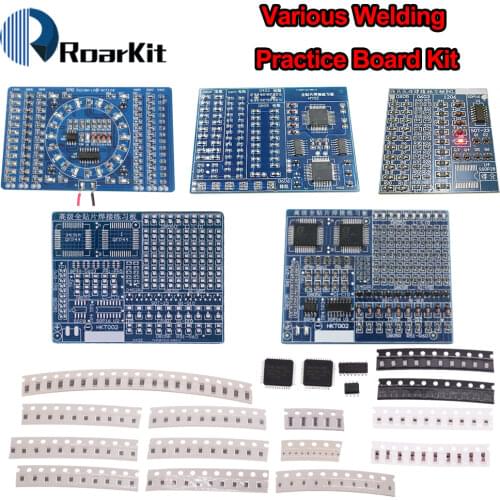 SMD NE555 CD4017 Rotating Flashing LED Components Soldering Practice Board Skill Electronic Circuit Training Suite DIY Kit