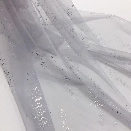 150x100cm Sequins Tulle Fabric Skirt Wedding Dress Garment Decoration Fabric Mesh Yarn Cloth DIY Clothing Sewing Material