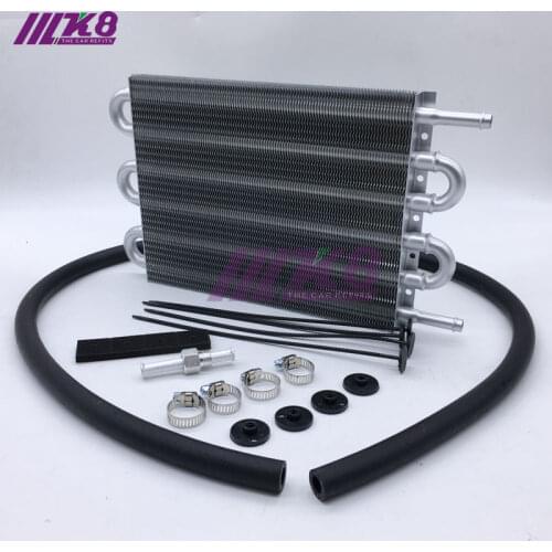 6 Row UNIVERSAL 304.8X190.5X19.05 ALUMINUM REMOTE TRANSMISSION OIL COOLER /AUTO-MANUAL RADIATOR CONVERTER