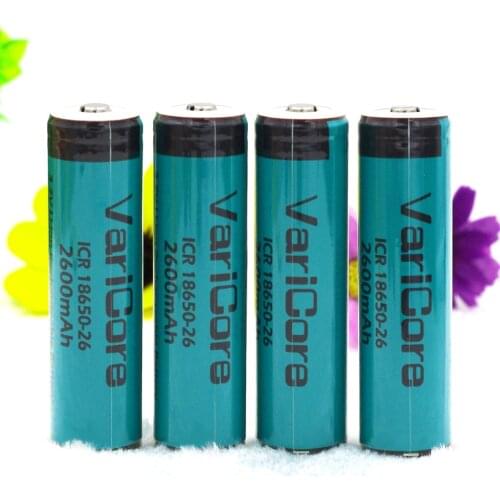 10PCS VariCore Protected 100% Original 18650 ICR18650-26 2600mAh Li-ion Rechargeable Battery + PCB 3.7V For Flashlight batteries