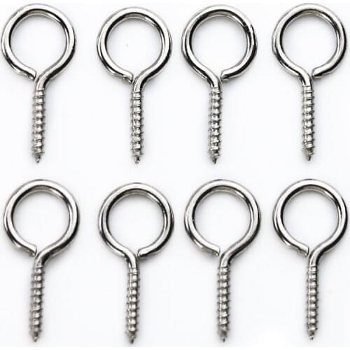 100PCS 20mm Mini Screw Eye Pin Eye Hook Pins Eyelets Clasp Screw Threaded Connectors DIY Jewelry Finding Making Accessories