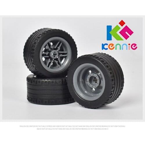 20pcs/lot Kennie Building Blocks Bulk Technic Parts Technic4th wheel hub + 50 tires Technic Connector NO.56145