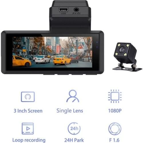 3 Inch Car DVR 1080P HD Dual Lens Dash Camera Night Vision G-Sensor Parking Camera 170° Wide Angle Driving Recorder