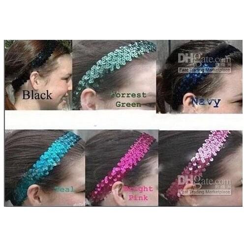 60pcs 1'' Sequin Headbands Baby Headbands For Girl Stretch 1 Inch Sequin Headband 13Colors @1qa
