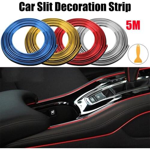 5M Car Interior Moulding Trim Strip Stickers Auto Door Gap Edge Moulding Trim Universal Car Dashboard Air Outlet Steering Strips