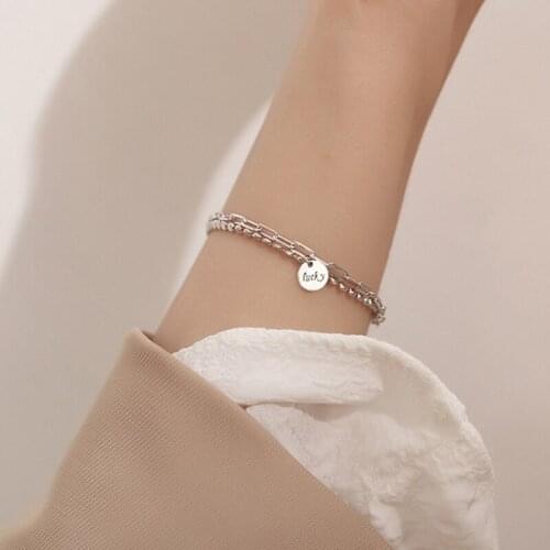 Women Double Layer Lucky Round Bracelet Double Layer Simple Wild Adjustable Jewelry Handmade Bracelet Customize Gift for Women