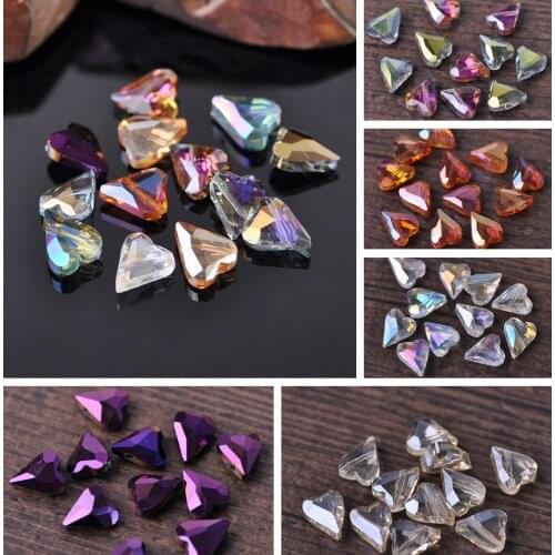 12x10mm 18x14mm 22x18mm Curving Heart Faceted Crystal Glass DIY Craft Loose Jewelry Beads
