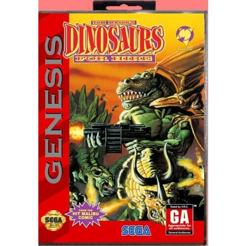 Dinosaurs For Hire 16 Bit MD Game card with Retail Box For Sega Genesis & Mega Drive