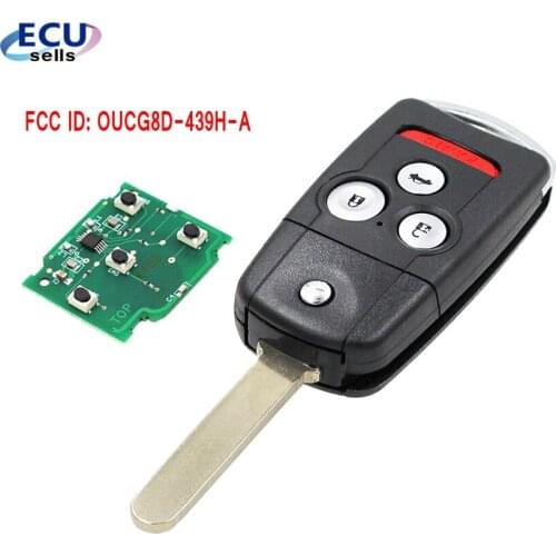 Remote Key Fob 4 Button 313.8MHz ID46 Chip for Acura TL 2007-2008 FCC ID: OUCG8D-439H-A