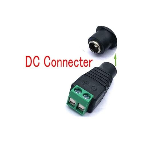 DC Female 2.1x5.5 mm Plug Connector Power Supply Adapter BNC For CCTV Camera LED Strip Lamp Lighting Light