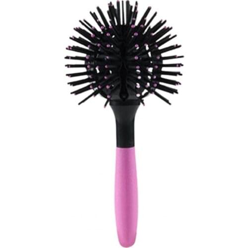 360 Degree Hair Styling Bomb Curl Comb Hair Brush Spherical Comb 3D Plastic Head Massage Spherical Brush for Salon