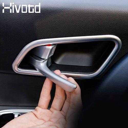 Hivotd For hyundai creta ix25 Accessories Inner Door Bowl Trim Chrome Interior Molding Trim Stickers car styling 2017 2018 2019