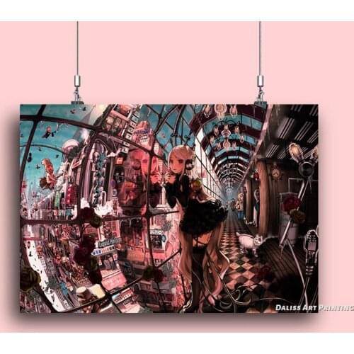 Canvas Anime Anime girl at the Mall Pictures Home Decoration Paintings Poster HD Prints Wall Art Modular Living Room Framed