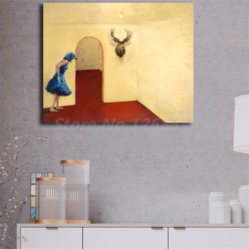 Iris Scott Blue Bird Wall Art Canvas Poster And Print Canvas Painting Decorative Picture for Office Bedroom Home Decor Artwork