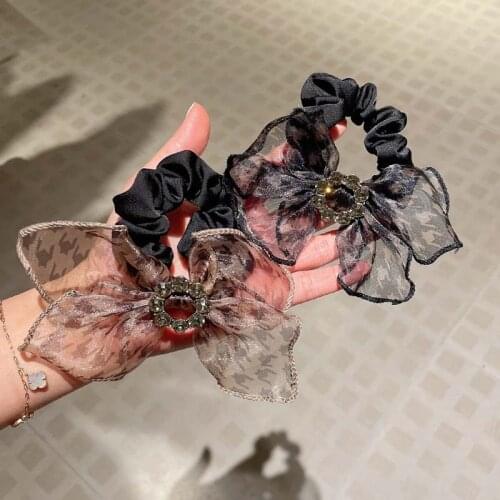 Colorful Bear Elastic Hair Band Cartoon Hair Tie Hair Accessories For Women Crystal Rubber Band For Hair Scrunchies