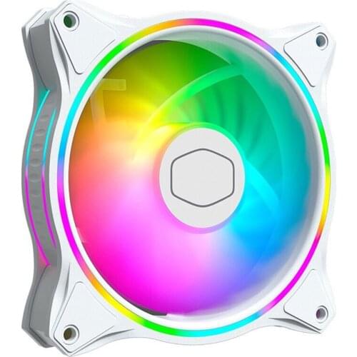 Cooler Master MF120 HALO White edition Case fan 120mm Dual Loop 5V Addressable RGB Lighting CPU cooling PWM fan silent MASTERFAN