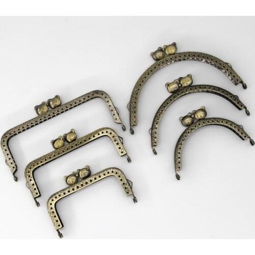 LIONSEN 8.5 10.5 12.5cm Cat Metal Purse Frame Handle for Clutch Bag Handbag Accessories Making Kiss Clasp Lock Bronze Bags