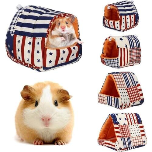 Cute Small Pet Cotton Nest For Hamster Nest Hedgehog Squirrel Guinea Pig Nest Bed Cage Winter Warm House Pet Supplies S-XL