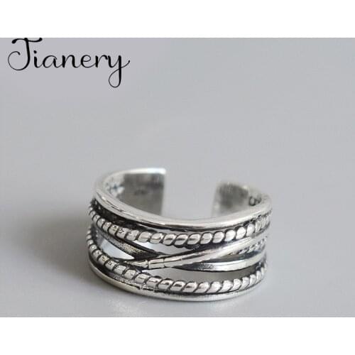 New Trendy Personality Punk Lines Rings For Women Lady Resizable Size Rings Party Jewelry Charm Gifts 2021