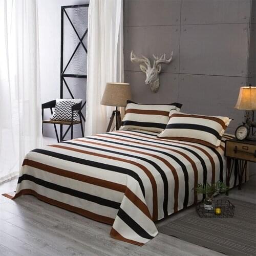 NEW Simple series Bed Sheet Polyester cotton Mattress Protector Cover Flat Sheet 1pcs Soft bedclothes Twin Full Queen King Size