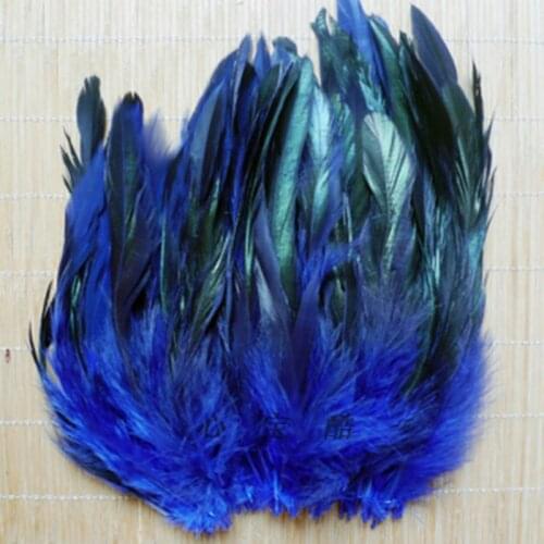 Wholesale natural blue 100pcs/lot ecru Beautiful Rooster feathers 12.5-20cm/ 5-8
