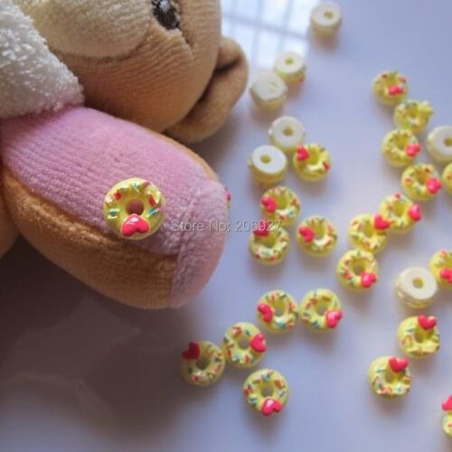 RC132-2 30pcs Cute Donut Shape Nail Resin Decoration Outlooking