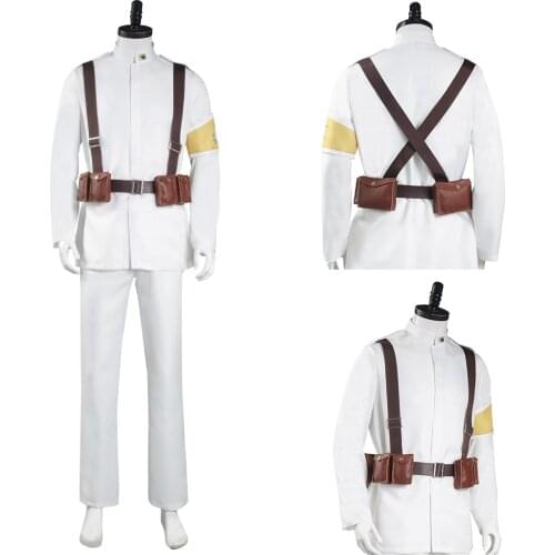 Shingeki no Kyojin Attack on Titan S4 Cosplay Costume Marley Eldian Army White Uniform Outfits Halloween Carnival Suit