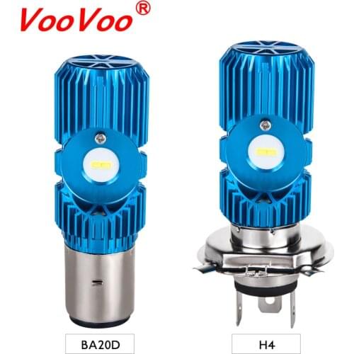 VooVoo LED H4 BA20D HS1 Moto Motorcycle Headlight Bulbs Lamp 2400LM 6000K 20W H4 Led Motorbike Electric Car Scooter Lighting