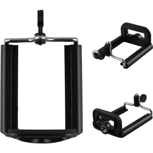 1pcs Universal Bracket Phone Clip Black ABS Shell Universal Double Spring Phone Bracket Tripod Connector Anti-Skid Phone Clip