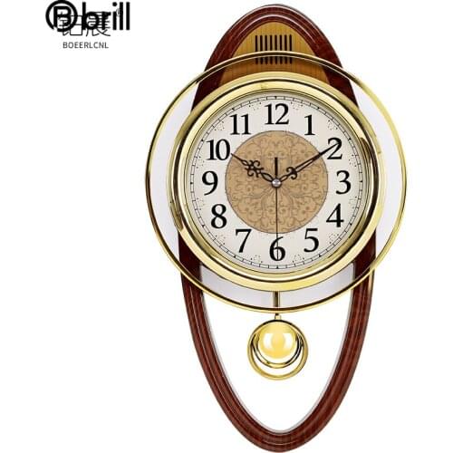 Gold Luxury Pendulum Clock Wall Home Decor Large Shabby Chic Living Room Bedroom Quartz Clocks Wall Home Decor Silent Horloge