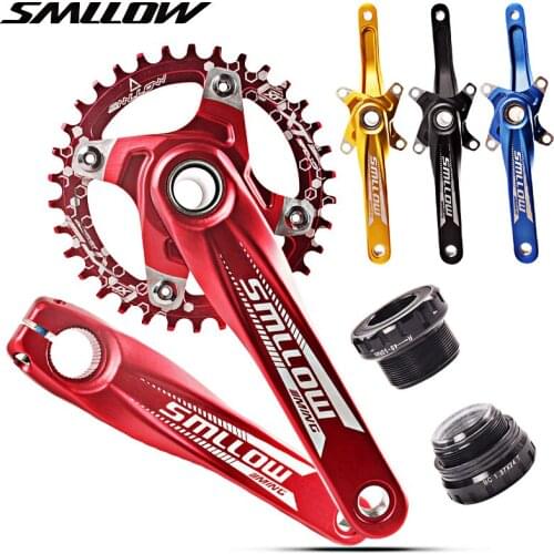 SMLLOW Bicycle Crankset Sprocket 104BCD MTB Bike Square Hole 170mm Crank 36T Narrow Wide Crown