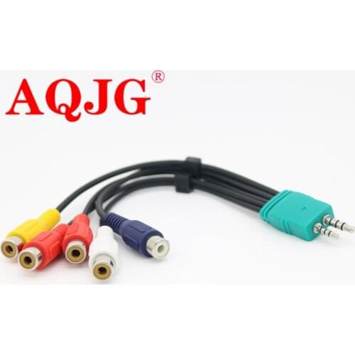 1pc 3.5mm + 2.5mm to 5RCA Audio Video AV Component Adapter Cable For Samsung LED LCD TV BN3901154W BN39-01154W 20cm