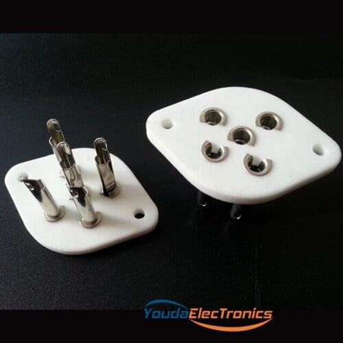 1PC Silver plated 5pin Vacuum Tube Socket For PX25 PX4 /PX5/1701