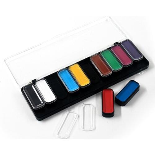 12 Color Rainbow Box UV Water-Based Pigment Body Art Painting Makeup Products Quick Drying / Easy To Wash / Non-Toxic