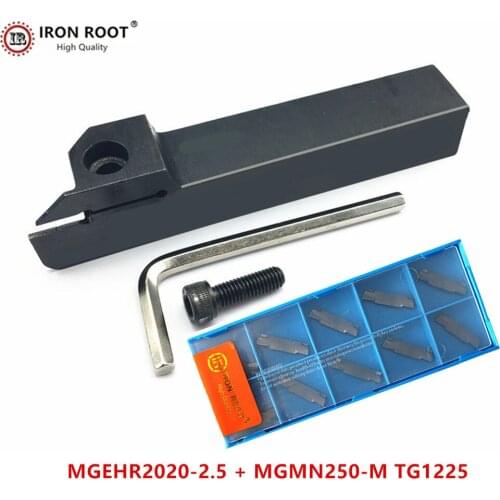 1P MGEHR2020-2.5 / MGEHL2020-2.5 Grooving Tool Holder + 10P MGMN250 CNC Carbide Insert Metal Lathe Cutting Turning