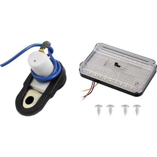 2 Pcs Car Vehicle Interior Door Courtesy Light Switch Button with Car Interior Light 36LED Roof Ceiling Reading Light