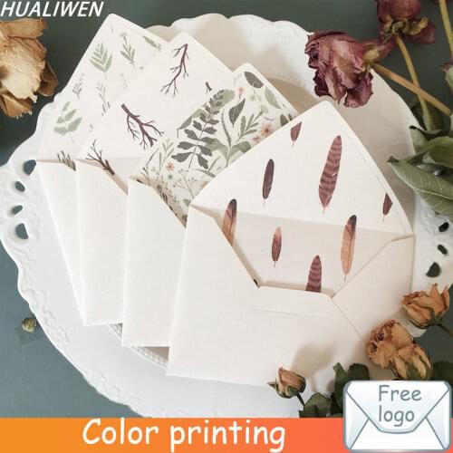 10Pcs/lot Vegetal wind forest paper vintage beige envelope lined with plain color envelope