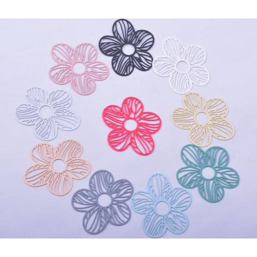 50pcs AB6540 31*28mm Painted Flower Charm DIY Jewelry Earring Accessories