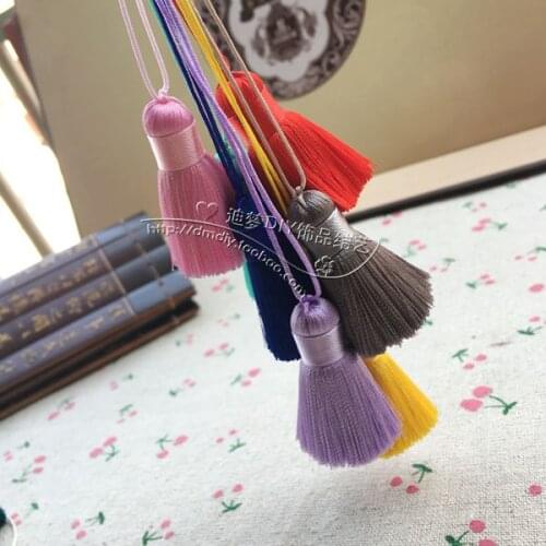 4cm long Su DIY Jewelry Accessories The new 63-color Chinese knot short fat type Exquisite tassels Rayon Silk tassel wholesale