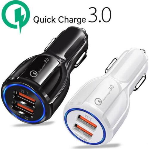 USB Car Charger Quick Charge 3.0 Mobile Phone Fast Charger 2 Port Car Charger For iPhone 7 8 X For Samsung S8 S9 Huawei Phone