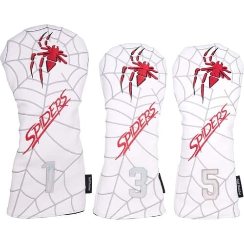 Golf Head Covers with Spider Embroidery Golf Mallet/Blade Putter/Driver/Fairway Wood/Hybrid
