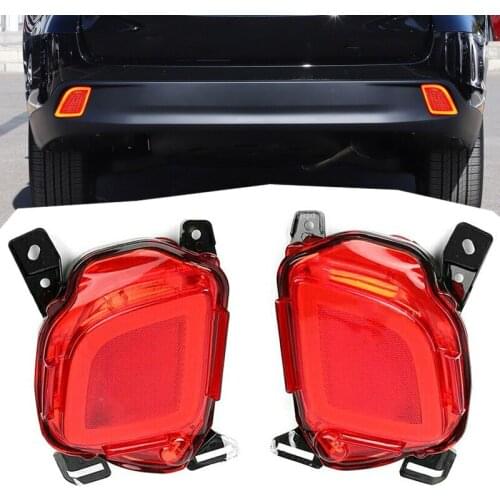 CITALL 12V 2Pcs/Set Car Rear Bumper Red LED Tail Fog Brake Lamp Light Fit For Toyota Highlander 2014 2015 2016 2017 2018